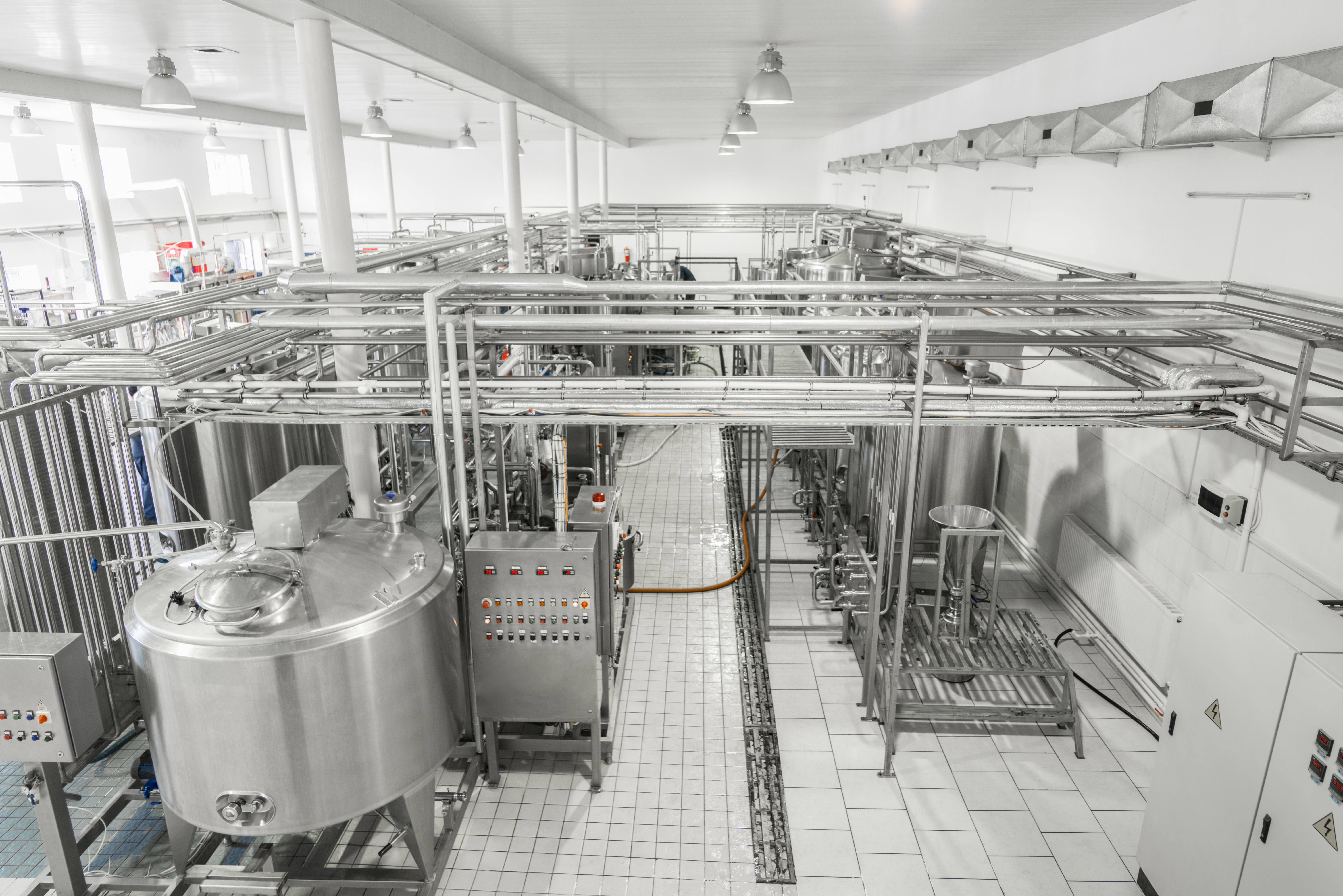 Inside dairy plant