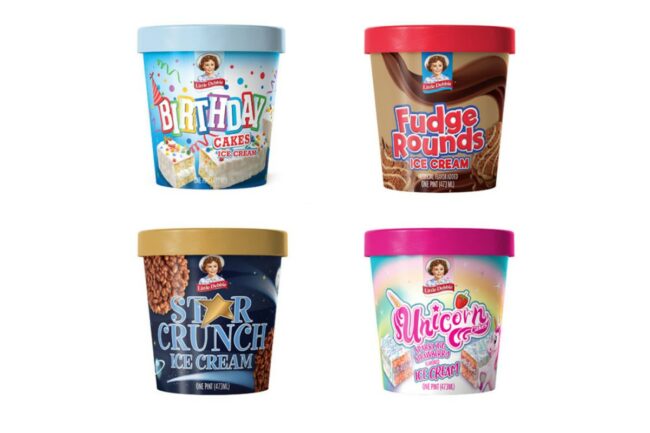 Hudsonville Ice Cream Little Debbie new flavors Star Crunch, Unicorn Cakes, Fudge Rounds, Birthday Cake