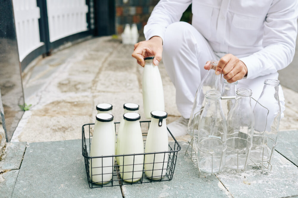 dairy milk bottles glass containers