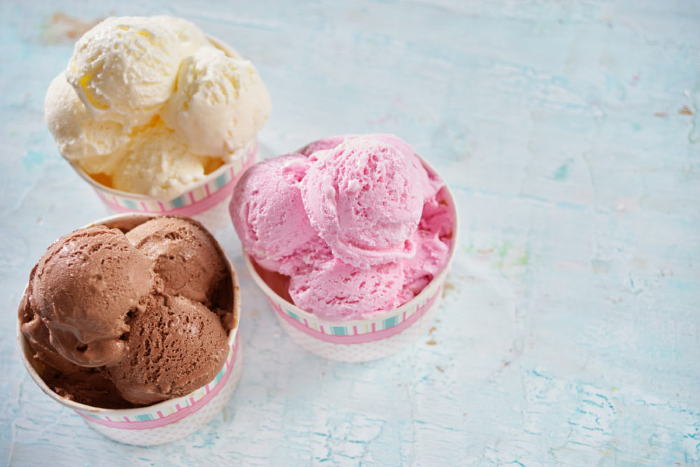 ice cream flavors vanilla chocolate strawberry dairy products