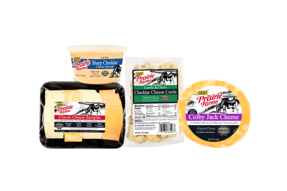 Prairie Farms new natural cheese line curds spreads wheels samplers