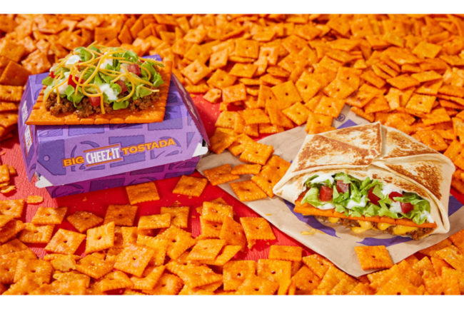 Taco Bell Cheez-It crunchwrap tostada new menu items cheese limited time