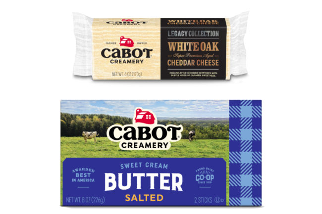 Cabot Creamery sweet cream butter salted white oak cheddar cheese dairy products