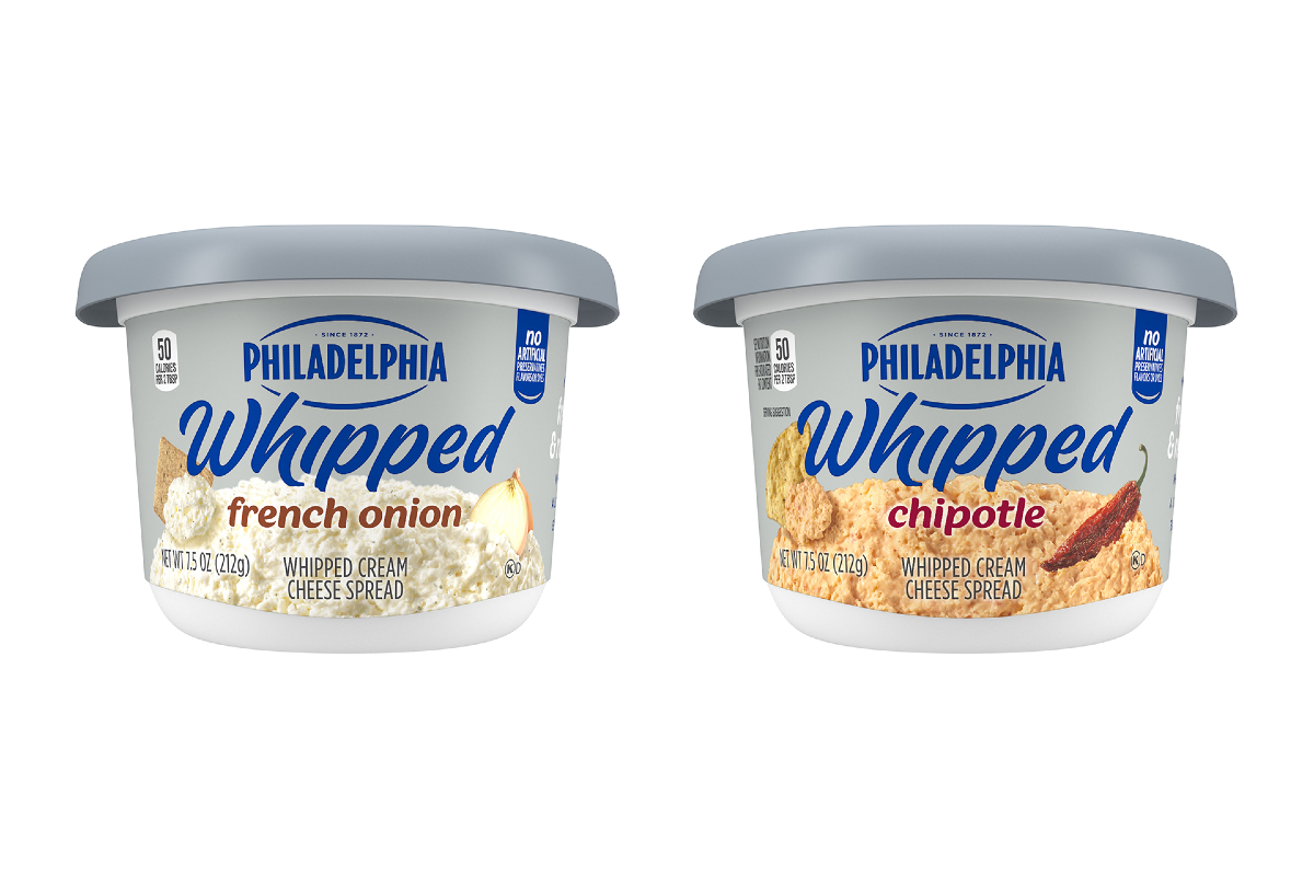 Philadelphia Cream Cheese whipped flavored French onion chipotle dairy products new flavors snacks retail