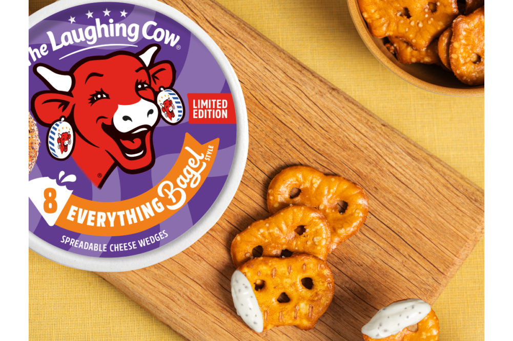 The Laughing Cow Everything Bagel Style Recipe limited time flavor spreadable cheese snack Bel Brands USA dairy new products