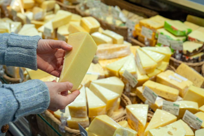 cheese shopping consumers grocery store retail specialty cheeses dairy products