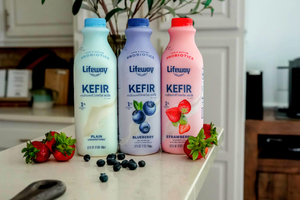 Lifeway Kefir Flavors dairy cultured lowfat milk probiotics plain blueberry strawberry