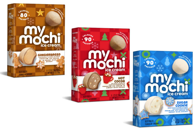 My/Mochi winter holiday flavors ice cream snacks dairy gingerbread hot cocoa sugar cookies frozen novelties new products