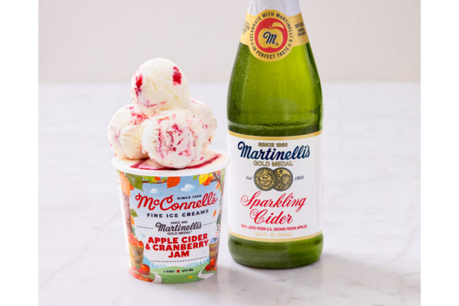 McConnell's Martinelli's apple cider and cranberry jam ice cream seasonal fall limited edition flavor