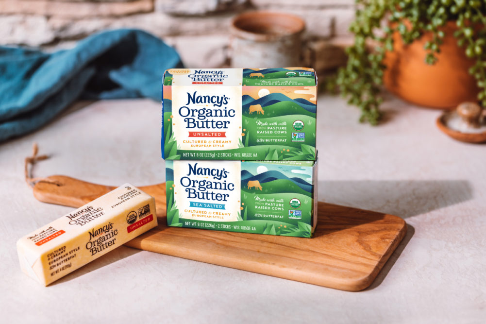 Nancy’s Probiotic Foods organic cultured European-style butter sticks sea salted unsalted dairy products butterfat creamery